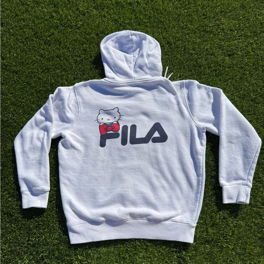 White Fila x Hello Kitty hoodie. Size small